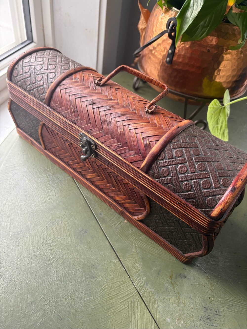 Woven Rattan Decorative Storage Box - Brown